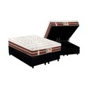 Ver imagem 1 de Cama Box Baú Queen Colchão Molas Ensacadas Castor Pocket Silver Star Air Híbrido+base Black(