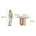 Ver imagem 3 de Conjunto Sala de Jantar Mesa Téssera 120 Tampo Vidro Off White com 4 Cadeiras Bonna - Lopas Amendoa 