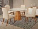 Ver imagem 1 de Mesa de Jantar Cone Mel Tampo/vidro 1m Off + 4 Cadeiras Est.