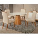 Ver imagem 1 de Mesa de Jantar Cone Mel Tampo/vidro 1m Off + 4 Cadeiras Est.