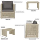 Ver imagem 2 de Mesa Centro e 4 Poltronas Madri Corda Náutica Estofado 11 Trama Original