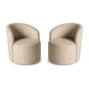 Ver imagem 2 de Kit 02 Poltronas Curva Orgânica Nature Gaia Veludo Bege - Montanaris Decor