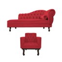 Ver imagem 2 de Kit Diva Recamier Diana 160cm Lado Esquerdo e 01 Poltrona Classic Suede - Doce Sonho Móveis RECAMIER