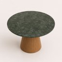 Ver imagem 2 de Mesa de Jantar Cone Redondo 90 cm Tampo Mármore Verde Guatemala Base Freijó