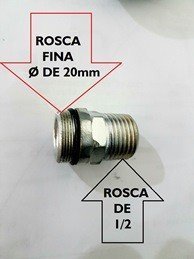 Niple Adaptador 1/2 para Tubo Chuveiro Importado Rosca Fina - 499tbimp - 2