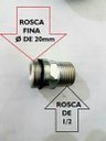 Ver imagem 2 de Niple Adaptador 1/2 para Tubo Chuveiro Importado Rosca Fina - 499tbimp