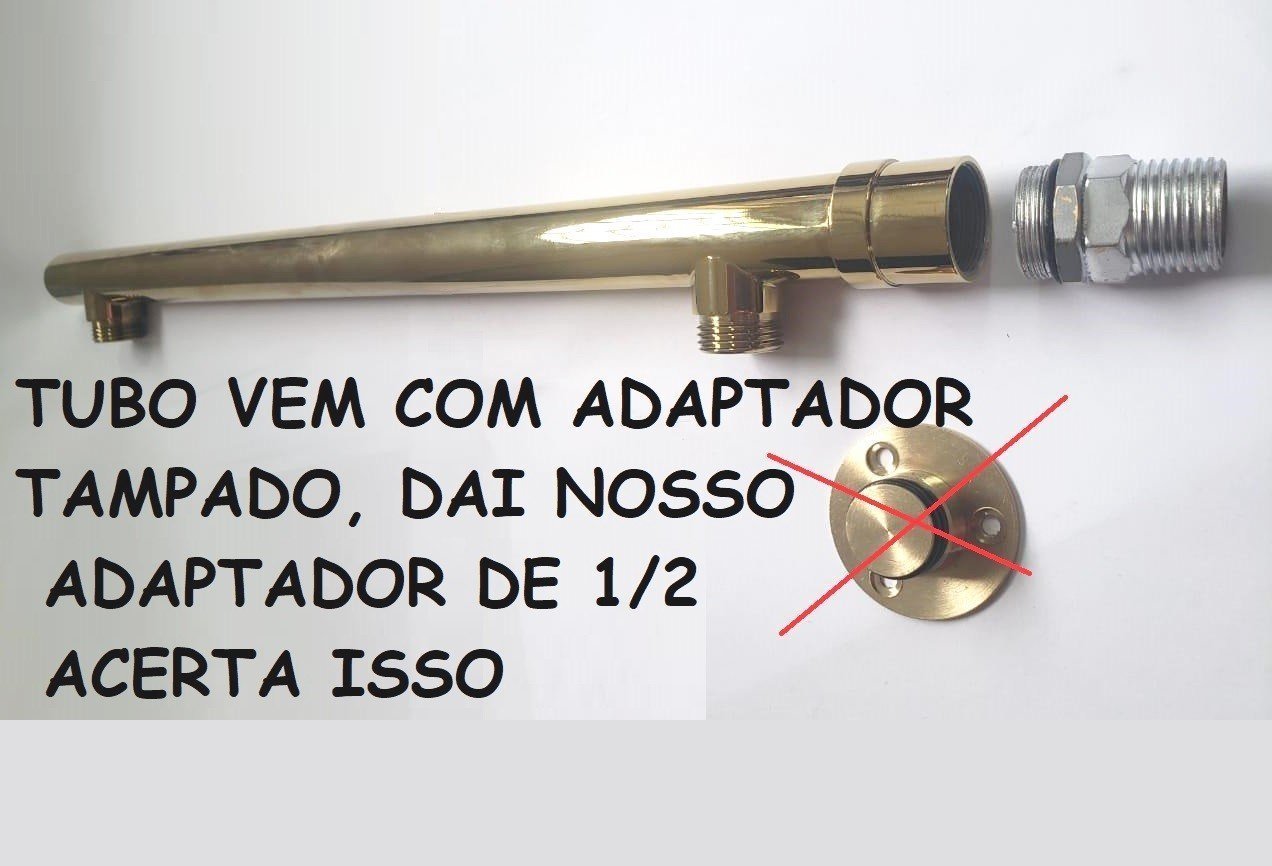 Niple Adaptador 1/2 para Tubo Chuveiro Importado Rosca Fina - 499tbimp - 3