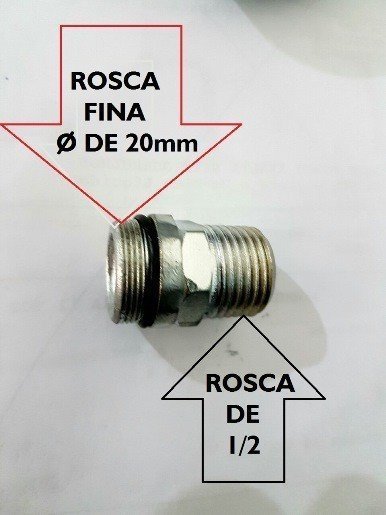 Niple Adaptador 1/2 para Tubo Chuveiro Importado Rosca Fina - 499tbimp - 4