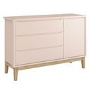 Ver imagem 3 de Cômoda com Porta e Guarda Roupa Infantil 2 Portas New Classic Rosa com Pés Madeira Natural -