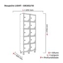 Ver imagem 2 de Roupeiro de Aço 2 Vãos 10 Portas Pitão Linha Light Cinza e Azul Dali