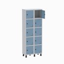 Ver imagem 1 de Roupeiro de Aço 2 Vãos 10 Portas Pitão Linha Light Cinza e Azul Dali