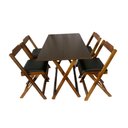 Ver imagem 2 de Mesa Dobrável com 4 Cadeiras Estofadas 120x70 Preto