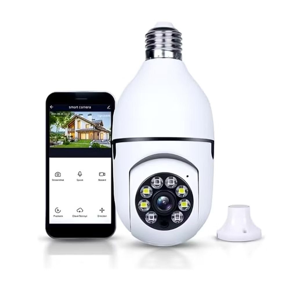 Câmera Segurança Lâmpada Infravermelho Wifi 360° E27 Bivolt - 9