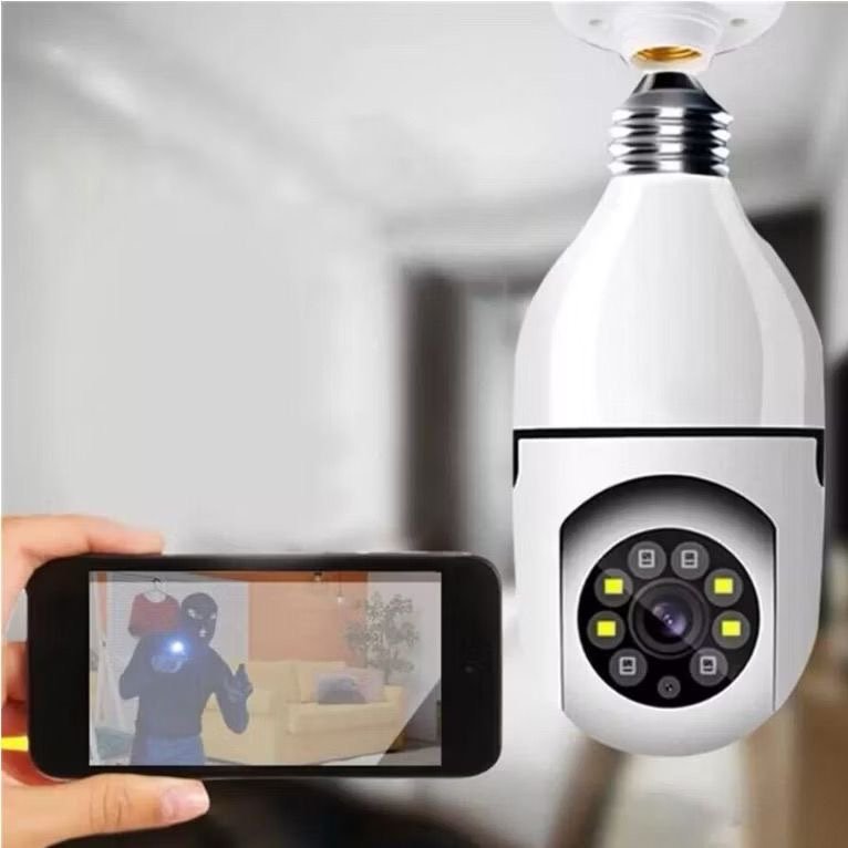 Câmera Segurança Lâmpada Infravermelho Wifi 360° E27 Bivolt - 8