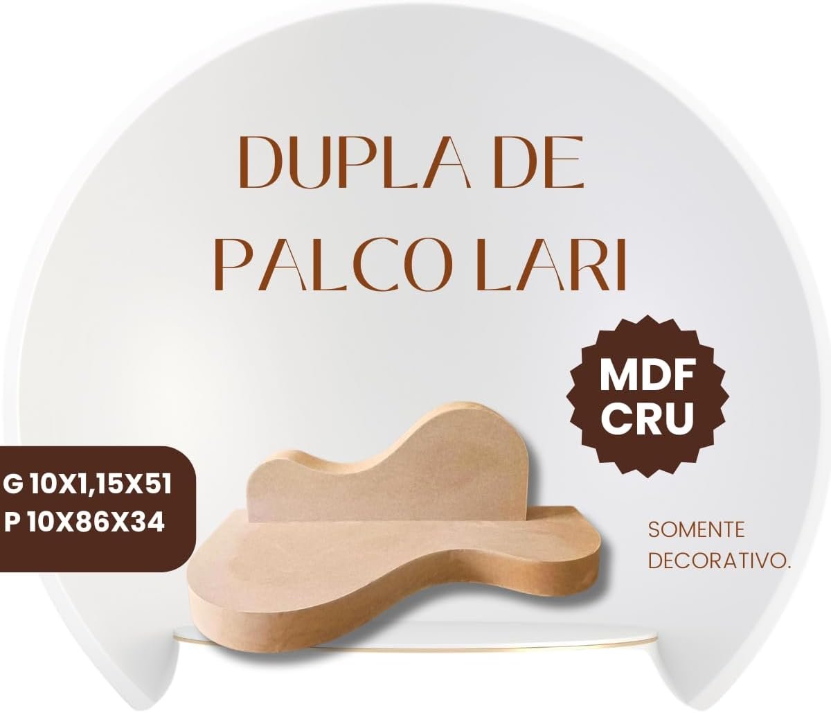 Dupla de Palco Decorativo Lari Mdf Cru - 2