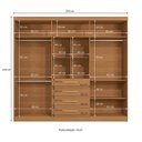 Ver imagem 3 de Guarda-Roupas 6 Portas e 4 Gavetas de Madeira Marrom/Canela