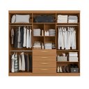 Ver imagem 5 de Guarda-Roupas 6 Portas e 4 Gavetas de Madeira Marrom/Canela