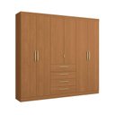 Ver imagem 2 de Guarda-Roupas 6 Portas e 4 Gavetas de Madeira Marrom/Canela