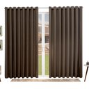 Ver imagem 1 de Cortina para Sala Blackout Tecido com Eliós Cromado 2.00m x 250m Moderna:Marrom