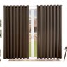 Cortina para Sala Blackout Tecido com Eliós Cromado 2.00m x 250m Moderna:Marrom - 1