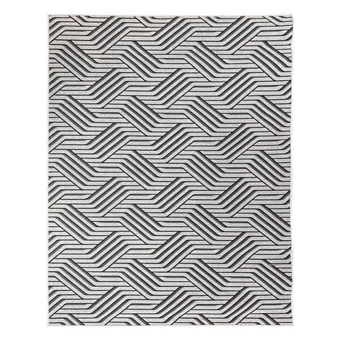 Tapete Sala Moderno Geometrico Azulejo 200X250 Cm Cinza 51