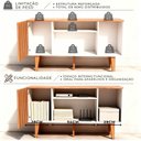 Ver imagem 4 de Rack Retrô para TV até 55 Polegadas MDF 115cm Pés em Madeira Maciça Retro 1 Porta Ripada