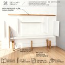 Ver imagem 5 de Rack Retrô para TV até 55 Polegadas MDF 115cm Pés em Madeira Maciça Retro 1 Porta Ripada