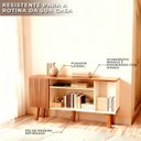 Ver imagem 6 de Rack Retrô para TV até 55 Polegadas MDF 115cm Pés em Madeira Maciça Retro 1 Porta Ripada