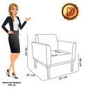 Ver imagem 7 de Sofá Namoradeira com 2 Poltronas Base de Madeira Fixa Castanho Marisa Corino Bege - D'rossi