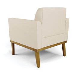 Sofá Namoradeira com 2 Poltronas Base de Madeira Fixa Castanho Marisa Corino Bege - D'rossi - 4 Sofá Namoradeira com 2 Poltronas Base de Madeira Fixa Castanho Marisa Corino Bege - D'rossi - 4