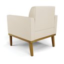 Ver imagem 4 de Sofá Namoradeira com 2 Poltronas Base de Madeira Fixa Castanho Marisa Corino Bege - D'rossi