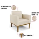 Ver imagem 5 de Sofá Namoradeira com 2 Poltronas Base de Madeira Fixa Castanho Marisa Corino Bege - D'rossi