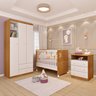 Quarto de Bebê Completo com Berço 3 em 1 Guarda Roupa 3 Portas 2 Gavetas 2 Nichos e Cômoda 3 Gavetas - 1