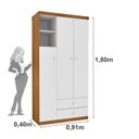 Ver imagem 6 de Quarto de Bebê Completo com Berço 3 em 1 Guarda Roupa 3 Portas 2 Gavetas 2 Nichos e Cômoda 3 Gavetas