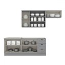 Ver imagem 3 de Cozinha Completa Americana 8 Portas 3 Gavetas com Vidro 100% Mdf Cinza - Henn