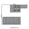 Cozinha Completa Americana 8 Portas 3 Gavetas com Vidro 100% Mdf Cinza - Henn - 4