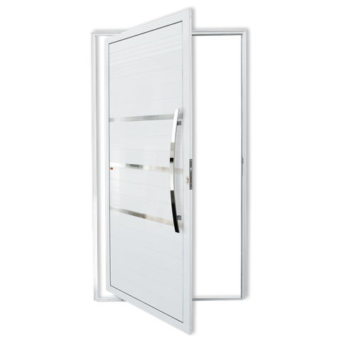 Porta Pivotante Alumínio Lambril Evolution c/Puxador D.Branco 100 Brimak