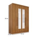 Ver imagem 4 de Guarda Roupa Max Plus 4 Portas 2 Gavetas com Espelho Cinamomo - Pnr Móveis