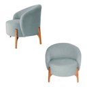 Ver imagem 3 de Poltrona Decorativa Luxo com Puff Ariela Bouclê Ds Home