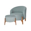 Ver imagem 1 de Poltrona Decorativa Luxo com Puff Ariela Bouclê Ds Home