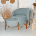 Ver imagem 7 de Poltrona Decorativa Luxo com Puff Ariela Bouclê Ds Home