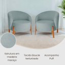 Ver imagem 6 de Poltrona Decorativa Luxo com Puff Ariela Bouclê Ds Home