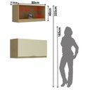 Ver imagem 7 de Cozinha Modulada 7 Peças 2 Aéreos 2 Balcões 1 Paneleiro e Tampos Branco/Nature