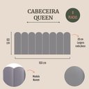 Ver imagem 2 de Cabeceira Queen Kit 8 Placas Modelo Nuvem - Courino Cinza