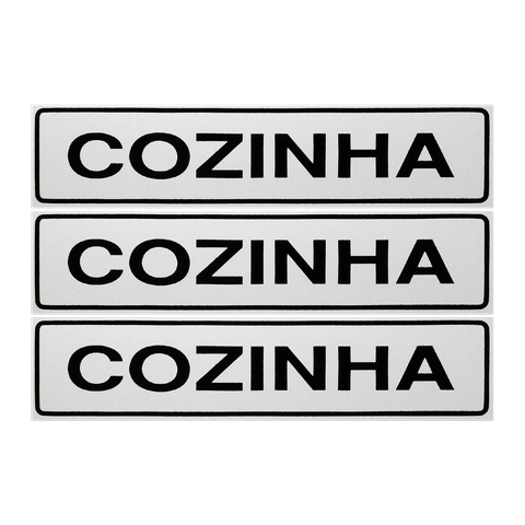 Combo 10 Placas de Sinalização Cozinha 30x7 Acesso - B-509 F9e