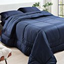 Ver imagem 3 de Edredom Solteiro 300 Fios Satinée Liso - Kacyumara Marinho/4062