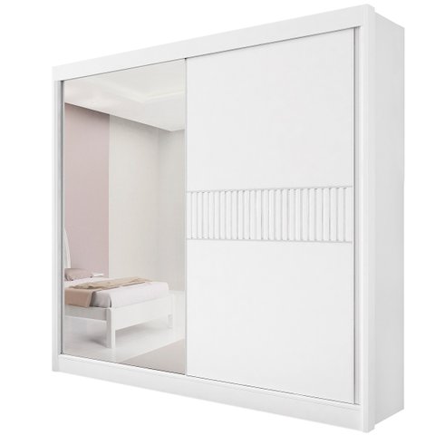 Guarda Roupa Titanium Ripado 2pts 100% Mdf D'doro Móveis- Branco