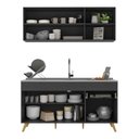 Ver imagem 6 de Armário de Cozinha Compacta 150cm Veneza Multimóveis V2142 Preto/Dourado