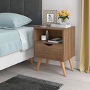 Ver imagem 2 de Kit 2 Mesa De Cabeceira Estilo Retrô Pés Em Madeira Maciça Grécia:Canela