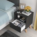 Ver imagem 2 de Mesa de Cabeceira Fox Luxo Pés Retro - Preto/nature